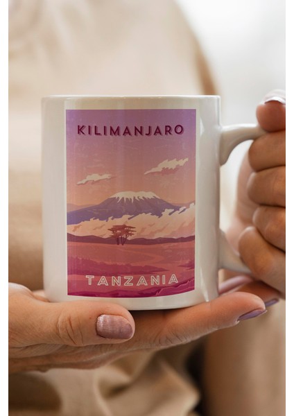 Tanzania- Tanzanya- Kilimanjaro Baskılı Premium Kupa Bardak
