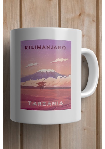 Tanzania- Tanzanya- Kilimanjaro Baskılı Premium Kupa Bardak fiyatları