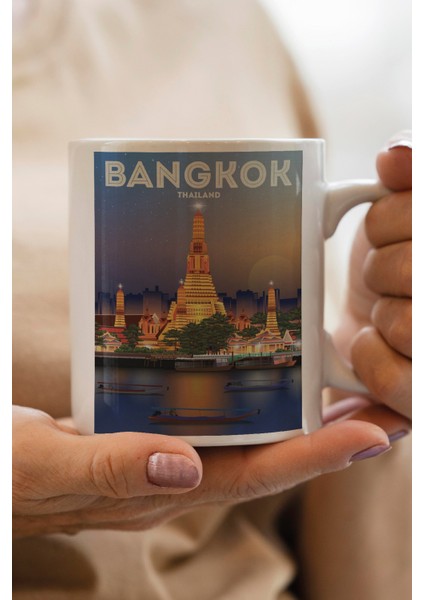 Thailand- Tayland- Bangkok Baskılı Premium Kupa Bardak