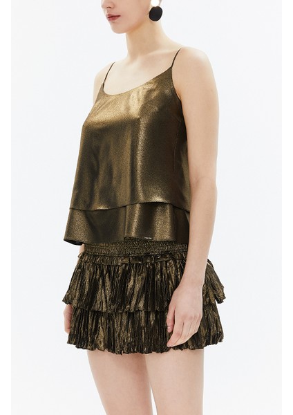 Altın Ip Askılı Godeli Bluz 19820 modelleri