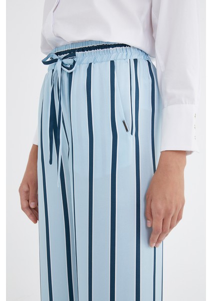 Mavi Beli Lastikli Bol Kesim Pantolon 41344 fırsatları