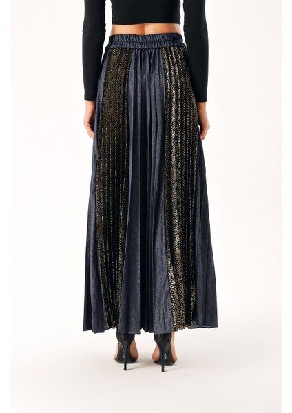 Lacivert Dantel Detaylı Piliseli Etek 81273 fırsatları