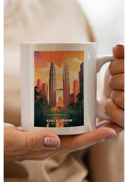 Kuala Lumpur- Malaysia Baskılı Premium Kupa Bardak