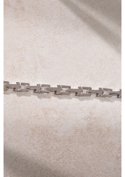 Gümüş Bağlantı Tasarım Detaylı 925 Ayar Gümüş Bileklik 22 fırsatları