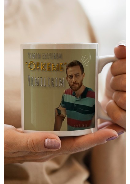 Öfkeme Yenilirim Baskılı Kupa Bardak