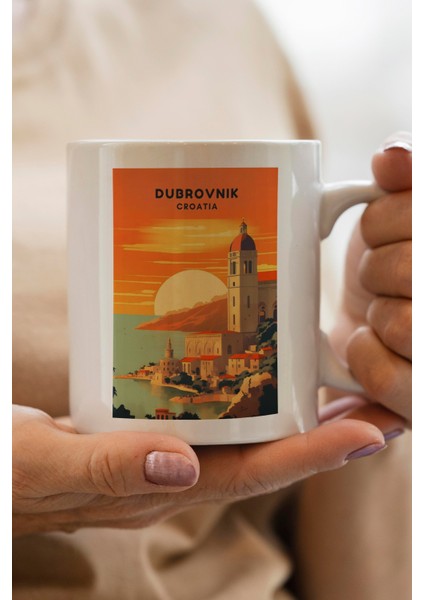 Dubrovnik- Croatia- Hırvatistan Baskılı Premium Kupa Bardak
