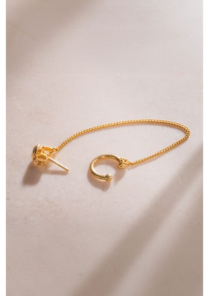 Altın Zincir Detaylı Şık 925 Ayar Gümüş Küpe 30 fırsatları