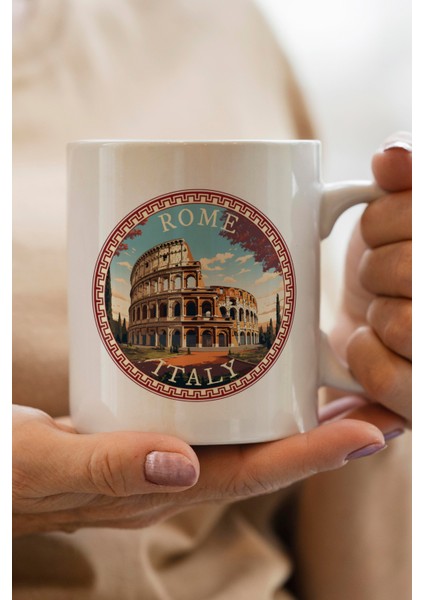 Italya Roma Baskılı Kupa Bardak