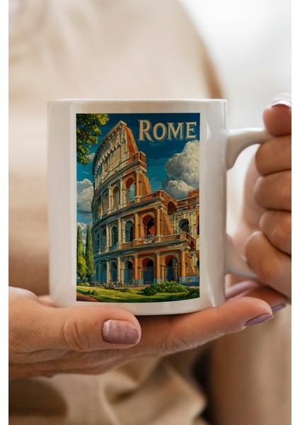 Roma Baskılı Kupa Bardak