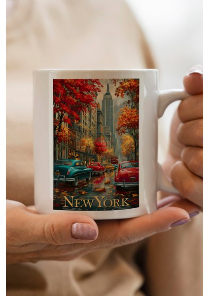 New York Baskılı Kupa Bardak