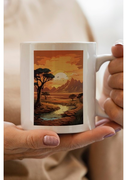 Doğa Manzarası Baskılı Premium Kupa Bardak