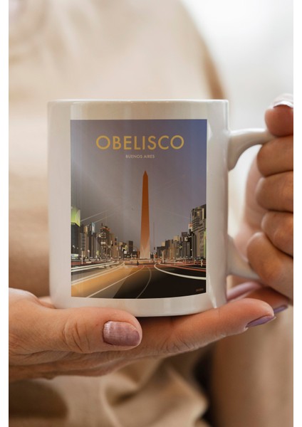 Obelisco- Buenos Aires Baskılı Premium Kupa Bardak