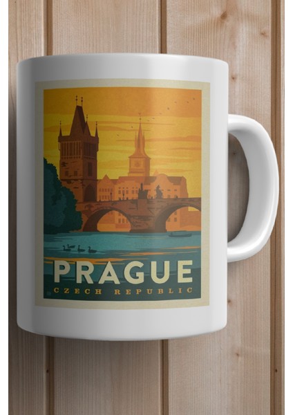 Prague Baskılı Premium Kupa Bardak fiyatları