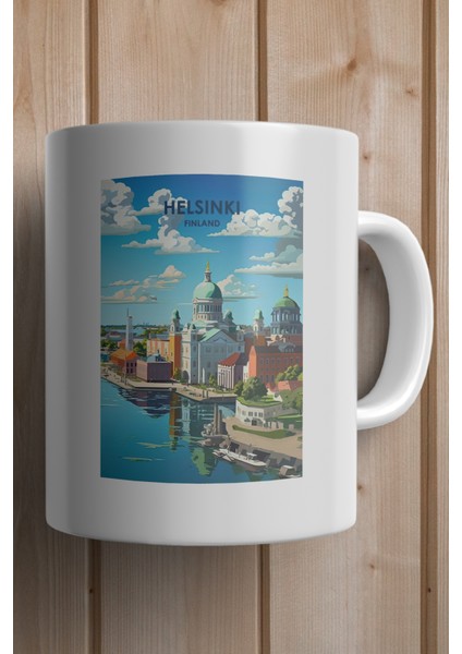 Finland- Finlandiya- Helsinki Baskılı Premium Kupa Bardak fiyatları