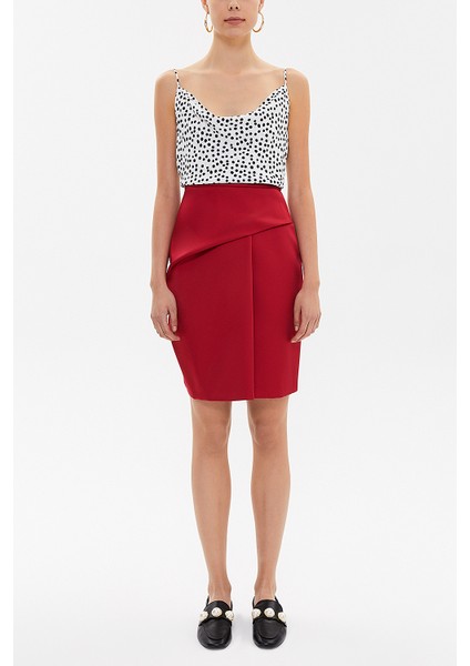 Fuşya Asimetrik Kesim Etek 80890