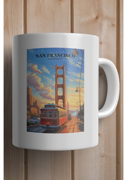 California- San Francisco Baskılı Premium Kupa Bardak fiyatları