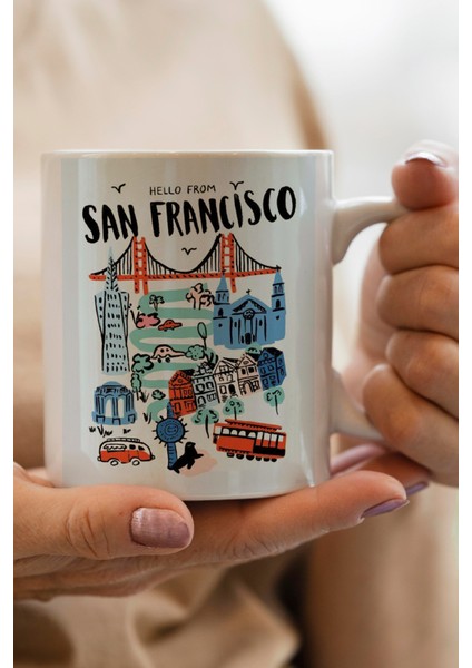 San Francisco Baskılı Premium Kupa Bardak