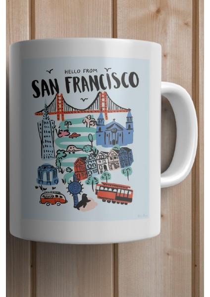 San Francisco Baskılı Premium Kupa Bardak fiyatları