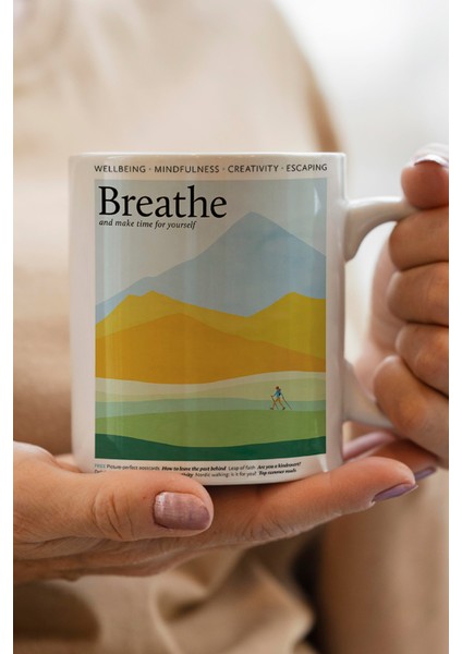 Breathe Baskılı Premium Kupa Bardak