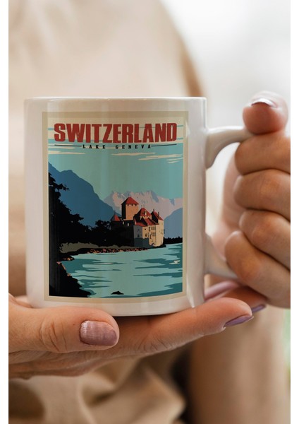 Switzerland- Isviçre Baskılı Premium Kupa Bardak