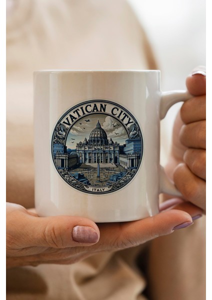 Italya Vatikan Baskılı Kupa Bardak
