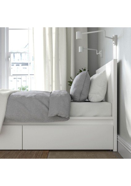 Çift Kişilik Baza, Beyaz, 140X200 Cm, 4 Çekmeceli fırsatları