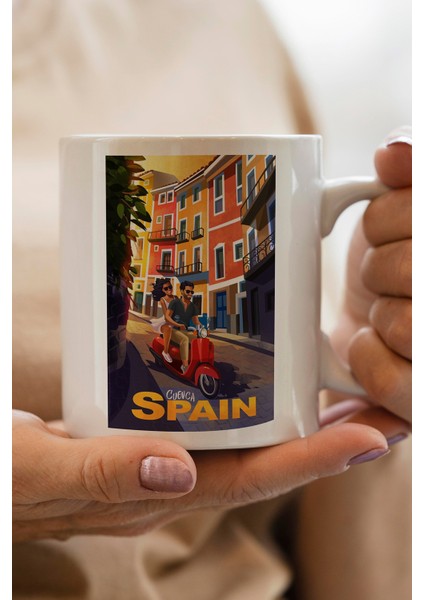 Cuenca- Spain- Ispanya Baskılı Premium Kupa Bardak