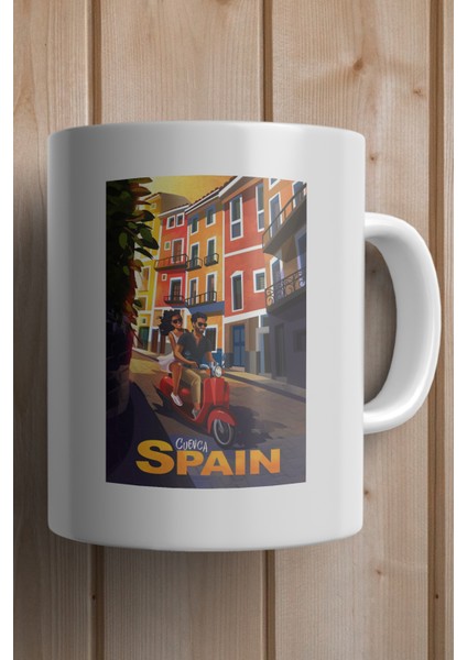 Cuenca- Spain- Ispanya Baskılı Premium Kupa Bardak fiyatları