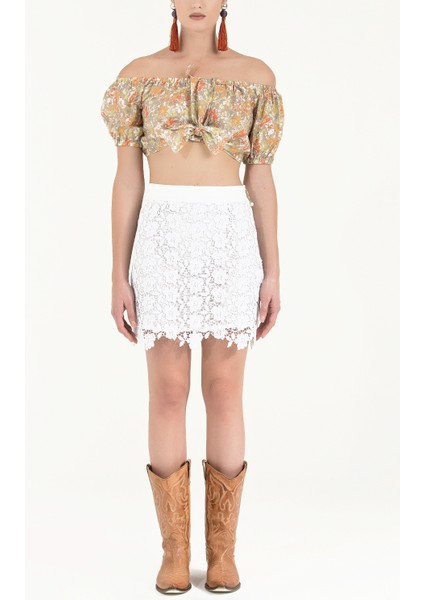 Beyaz Dantel Etek 80384