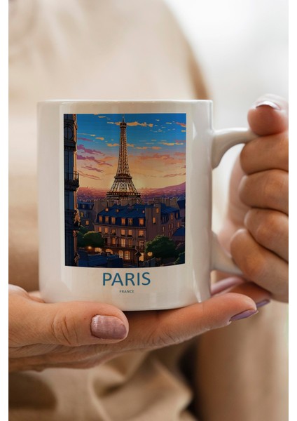 France- Paris Baskılı Premium Kupa Bardak