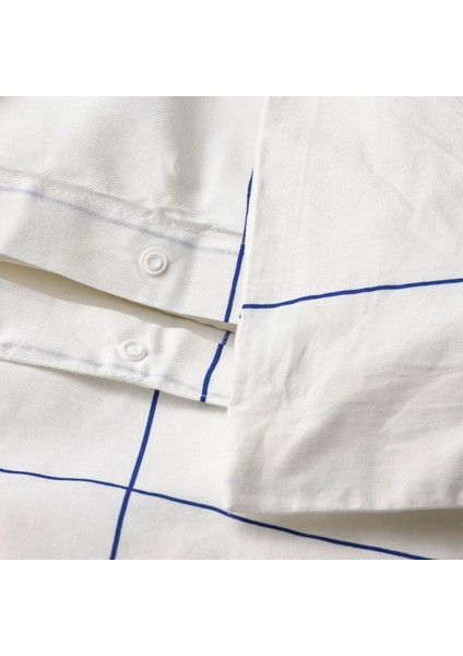 Çift Kişilik Nevresim Seti, Beyaz-Mavi, 240X220/50X60 cm fırsatları