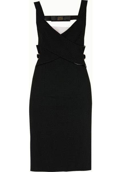 Siyah Beyaz Dar kesim mini elbise 90683