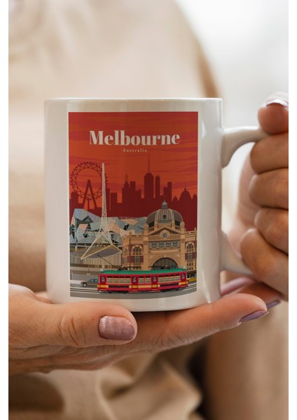 Australia- Avustralya- Melbourne Baskılı Premium Kupa Bardak