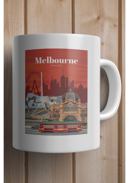 Australia- Avustralya- Melbourne Baskılı Premium Kupa Bardak fiyatları