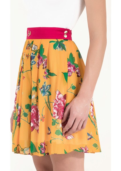 Sarı Desenli Ipek Etek 80408 modelleri