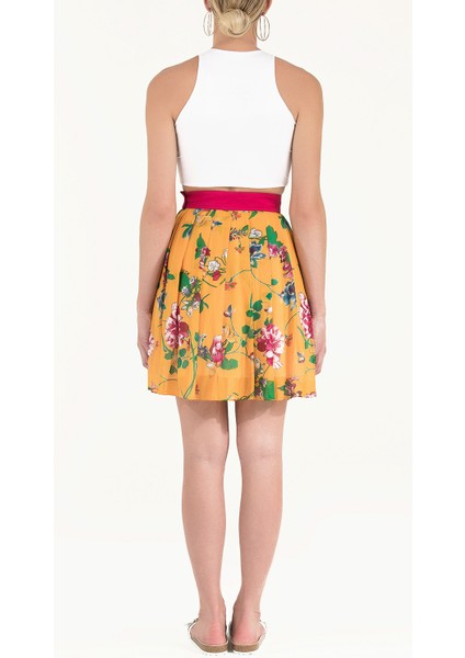 Sarı Desenli Ipek Etek 80408 fırsatları