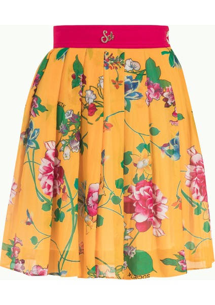Sarı Desenli Ipek Etek 80408 indirimleri