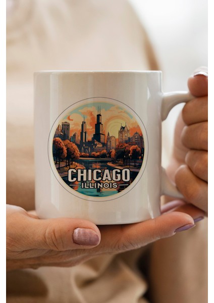 Şikago Baskılı Kupa Bardak