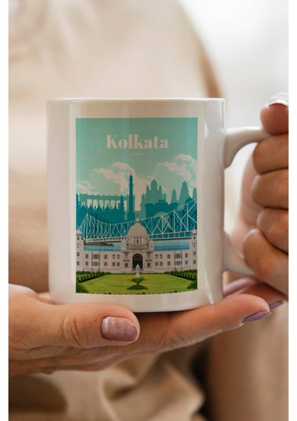 Kolkata- India Baskılı Premium Kupa Bardak