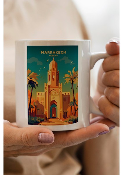 Fas- Marakeş Baskılı Kupa Bardak