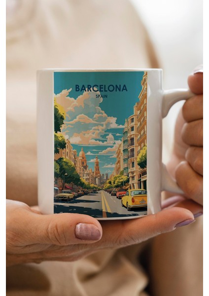 Spain- Barcelona Baskılı Premium Kupa Bardak