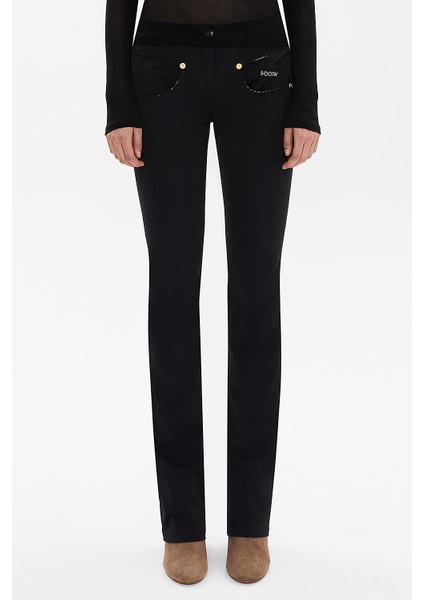 Siyah Metal Aksesuarlı Pantolon 40571 fiyatları