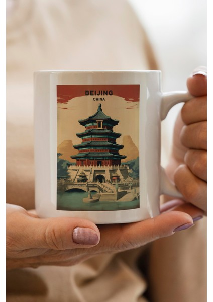 Beijing- China Baskılı Premium Kupa Bardak