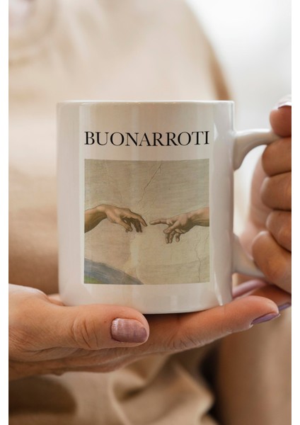 Ünlü Ressam Michelangelo Buonorotti Baskılı Kupa Bardak