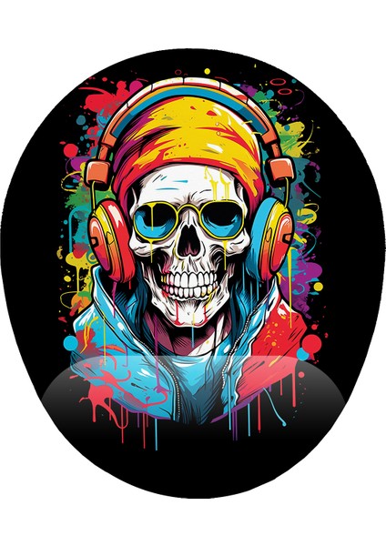 Kuru Kafa Skull Baskılı Bilek Destekli Mouse Pad