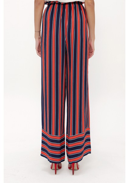 Kırmızı Beli Lastikli Bol Paça Pantolon 41346 indirimleri