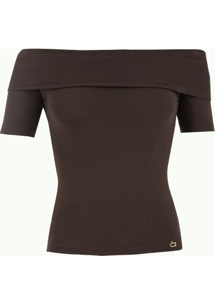 Kahve Düşük Omuz Örme Bluz 19477 indirimleri