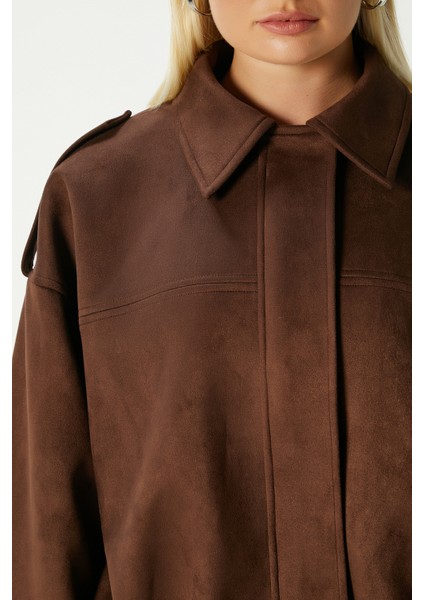 Kadın Rodney Süet Etkili Kahverengi Bomber Ceket fiyatları