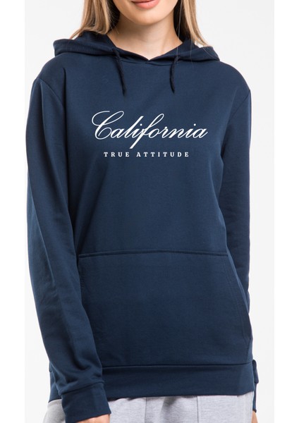 Kadın Kapşonlu Rahat Kalıp Ince El Yazılı Californıa Baskılı Swetashırt SPR24SWK121 fiyatları