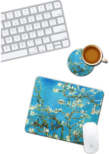 Van Gogh Badem Ağacı Mouse Pad ve Bardak Altlığı Set
